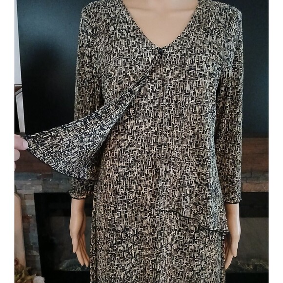 Vintage Maxi Dress Tiered Size 12 Retro Casual Church Modest Business Career USA - Picture 3 of 10